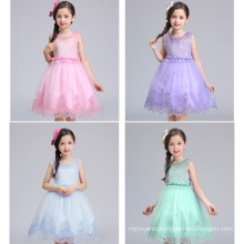 2017 summer pearl lace children children color solid dresses girls